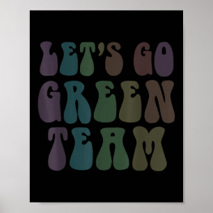 Lets Go Green Team Retro War Game 60s Summer Camp Poster