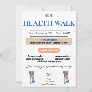 Let's Go Health Walk Invitation Card