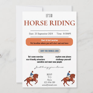 Let's Go Horse Riding Invitation Card