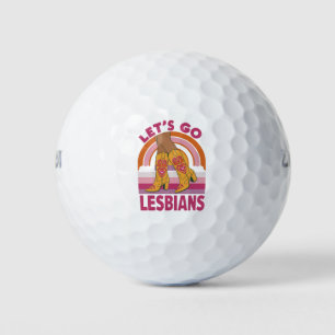 Let's Go Lesbians LGBTQ Pride Month Cowgirl Golf Balls