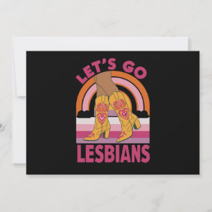 Let's Go Lesbians LGBTQ Pride Month Cowgirl Invitation