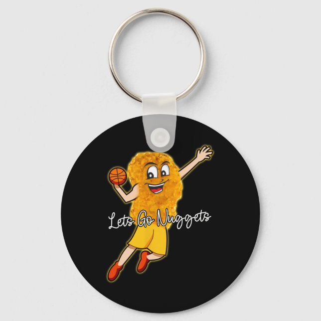 Lets Go Nuggets - Chicken Nugget Bysketbyll Player Keychain (Front)