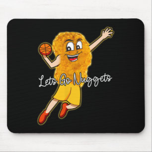 Lets Go Nuggets - Chicken Nugget Bysketbyll Player Mouse Pad