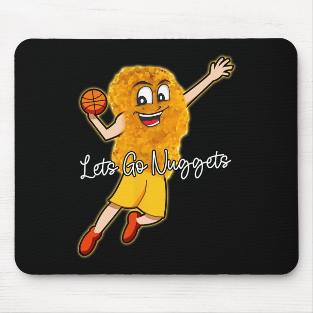 Lets Go Nuggets - Chicken Nugget Bysketbyll Player Mouse Pad (Front)