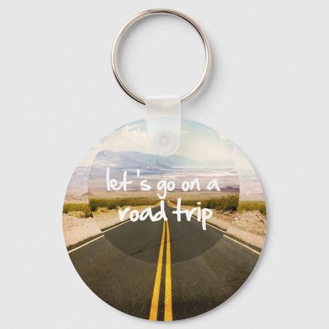 Let's go on a road trip keychain (Front)