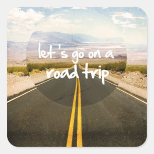 Let's go on a road trip square sticker