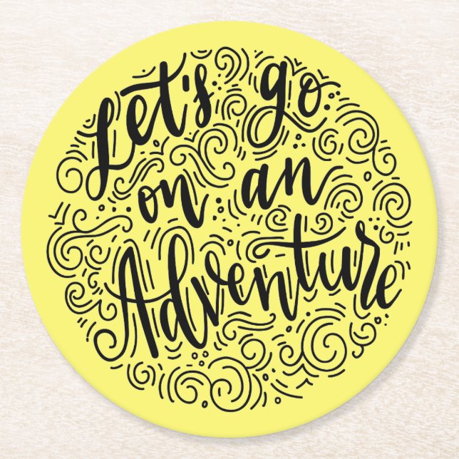Let's go on an Adventure Round Paper Coaster (Front)
