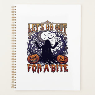 Lets Go Out Bite Ghost Pumpkins Bats Moon Planner