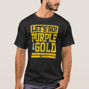 Let's Go Purple & Gold Team Favourite Colours Vint T-Shirt