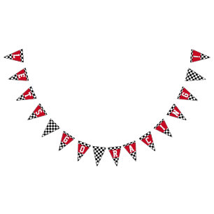 Lets Go Racing Car Themed Kids Birthday Bunting Flags