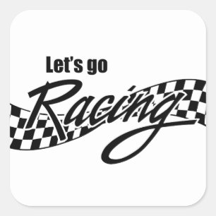 Let's Go Racing Square Sticker