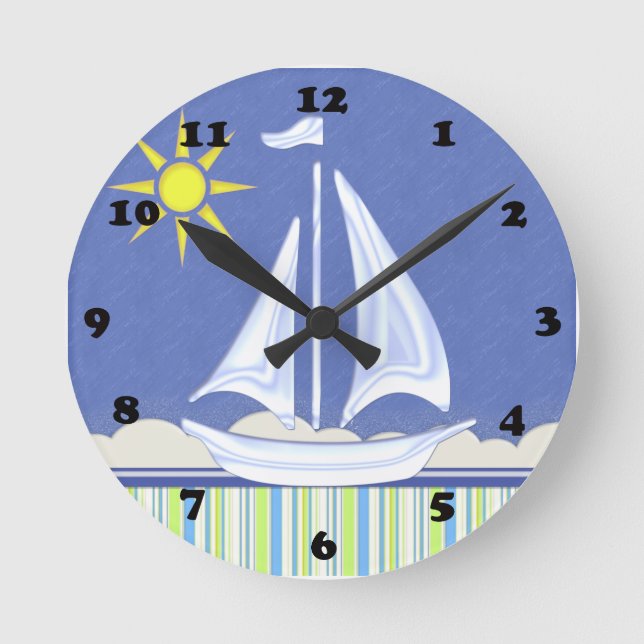 Let's Go Sailing Round Clock (Front)