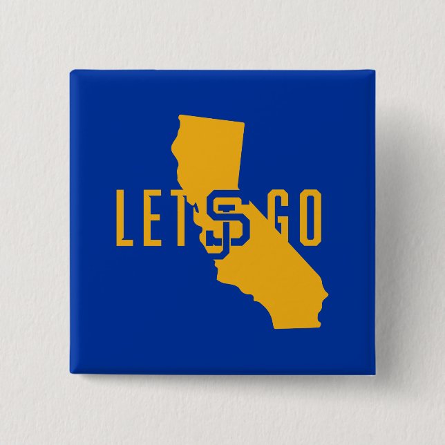 lets go SJ 2 Inch Square Button (Front)