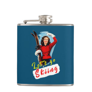 Let's go skiing hip flask