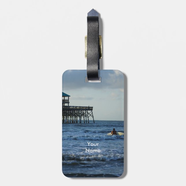 Let's Go Surfing Luggage Tag (Back Vertical)