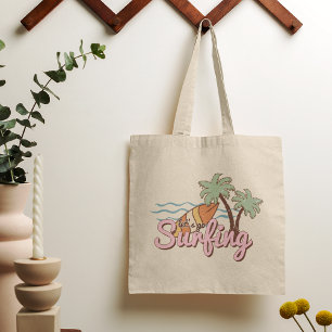 Let's Go Surfing Summer Surf Board Tote Bag