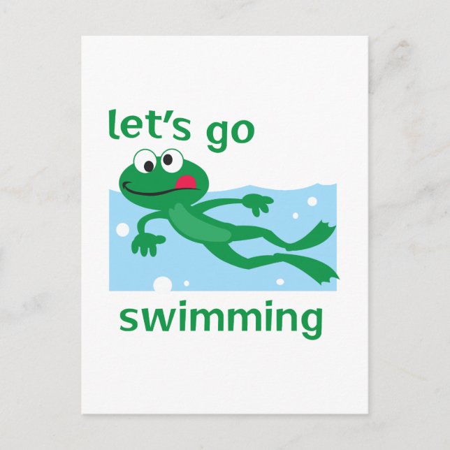 LETS GO SWIMMING POSTCARD (Front)