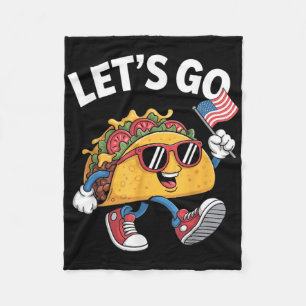 Lets Go Taco Funny Trump Chicken Fleece Blanket