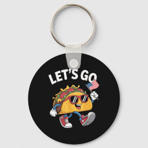 Lets Go Taco Funny Trump Chicken  Keychain