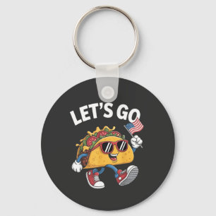 Let's Go TACO Trump  4th Of July Taco Lovers Keychain