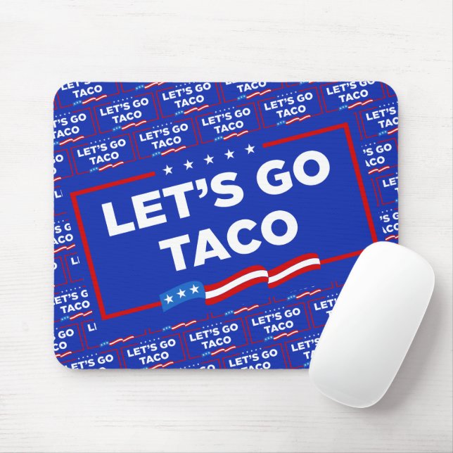 Let's Go Taco Trump Always Chickens Out Funny Mouse Pad (With Mouse)