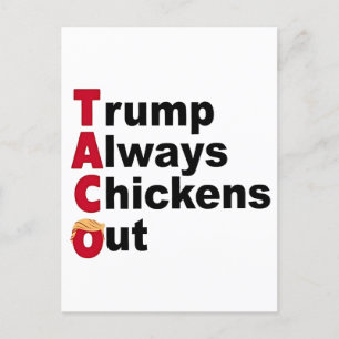 Let's Go TACO Trump Always Chickens Out Holiday Postcard