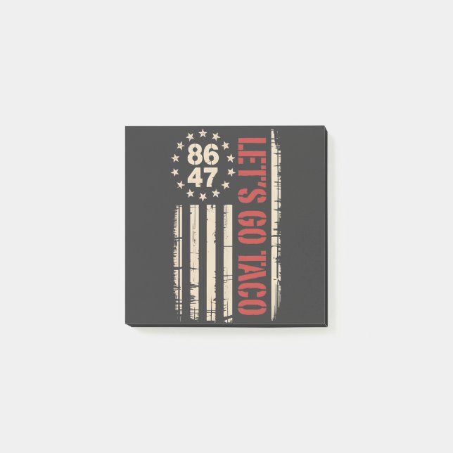 Let's Go TACO Trump Always Chickens Out Post-it Notes (Front)
