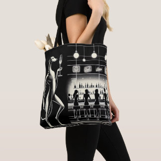 Let's go to the bar tote bag