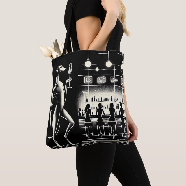 Let's go to the bar tote bag (Close Up)