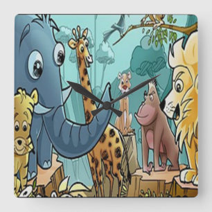 Lets Go To The Zoo Wall Clock