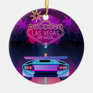lets go to vegas ceramic ornament