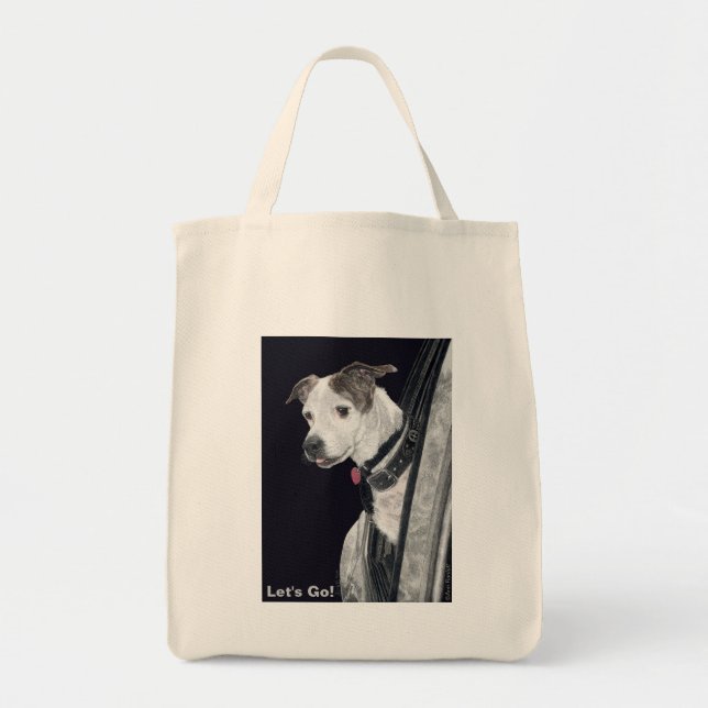 "Let's Go!" - Tote - Adventure Dog (with text) Bag (Front)