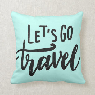 Let's Go Travel Throw Pillow
