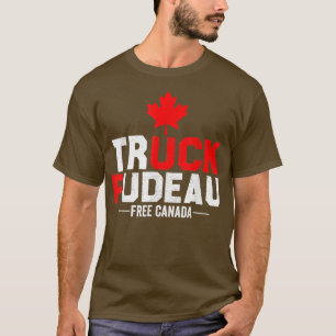 Lets Go Truck You Trudeau USA Canada Flag Truckers T-Shirt
