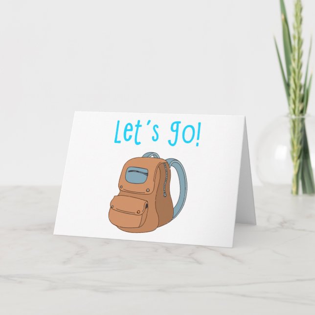 Let's Go Typography with Backpack Card (Front)