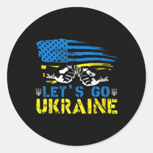 Lets Go Ukrainian Flag American Ukraine We Support Classic Round Sticker