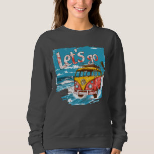 Let's Go Vintage Surf Van Graphic T-Shirt – Retro Sweatshirt