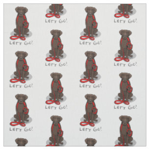 Let's Go! Walk Curly-Coated Retriever Dog (liver) Fabric
