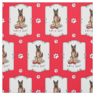 Let's Go! Walk German Shepherd Dog (black tan) Fabric