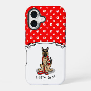Let's Go! Walk German Shepherd Dog (black tan) iPhone 16 Case