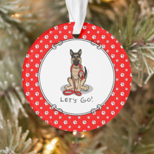 Let's Go! Walk German Shepherd Dog (black tan) Ornament