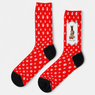 Let's Go! Walk German Shepherd Dog (black tan) Socks