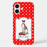 Let's Go! (walk) Greyhound Dog (black white) Funny