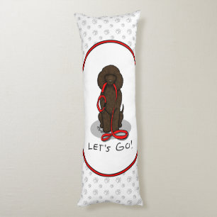 Let's Go! Walk Irish Water Spaniel Dog (liver 1) Body Pillow