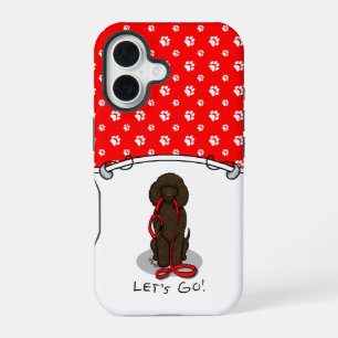 Let's Go! Walk Irish Water Spaniel Dog (liver 1) iPhone 16 Case