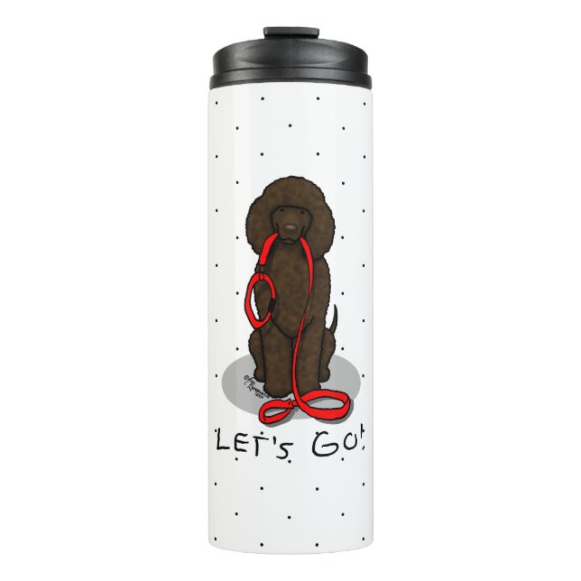 Let's Go! Walk Irish Water Spaniel Dog (liver 1) Thermal Tumbler (Front)