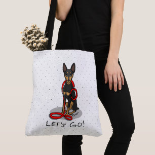 Let's Go! Walk Miniature Pinscher (black tan 1) Tote Bag