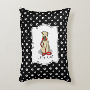 Let's Go! Walk Wheaten Terrier Dog (wheaten 1b2) Accent Pillow