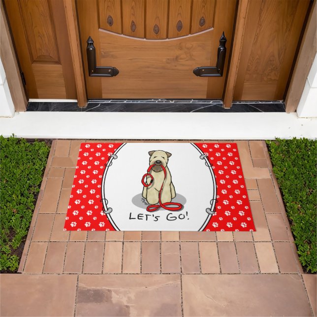 Let's Go! Walk Wheaten Terrier Dog (wheaten 1b2) Doormat (Outdoor)