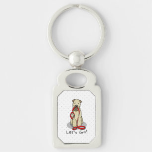 Let's Go! Walk Wheaten Terrier Dog (wheaten 1b2) Keychain